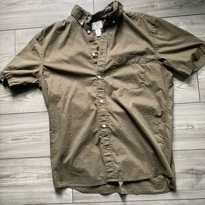 H&M Men's Casual Khaki Button-Down Shirt